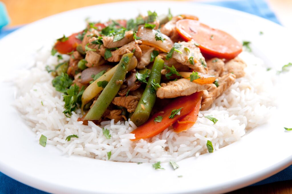 Grilled Chicken Stir-Fry with Rice