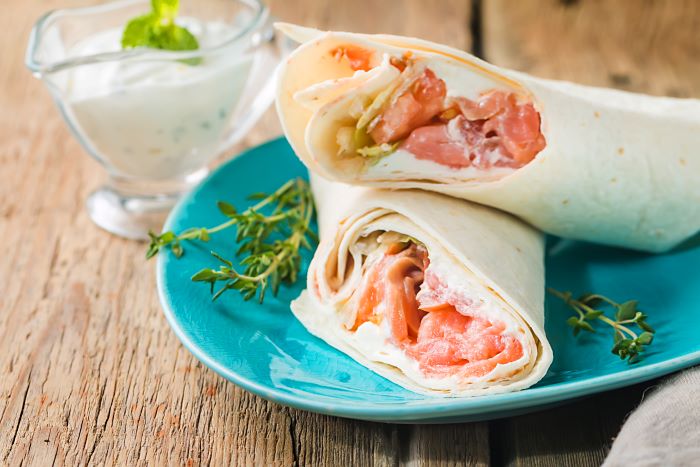 Smoked Salmon and Egg Breakfast Wrap