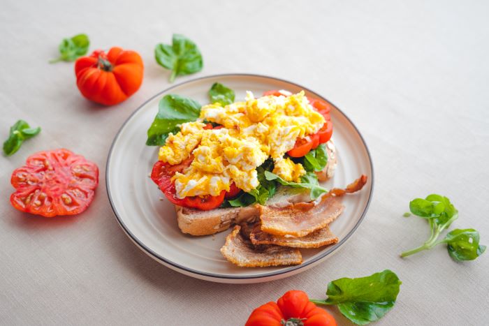 Tomato and Basil Egg White Scramble